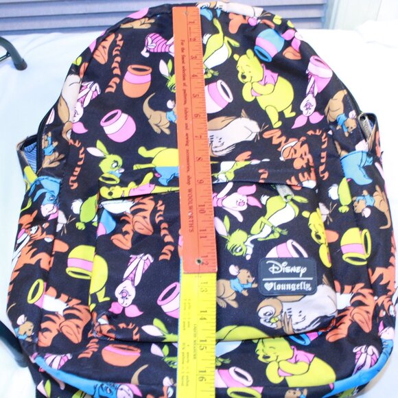 Disney Loungefly Winnie The Pooh Characters Black Large Nylon Backpack 01220316 - Picture 14 of 16